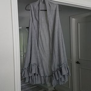 Gray/blue high low vest